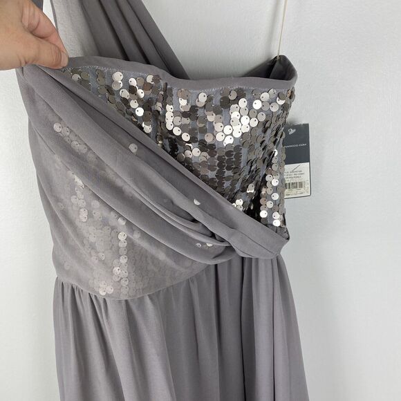 Donna Ricco Party Dress Sz 6 Sequin One Shoulder Cocktail Wedding NWT - Picture 3 of 6